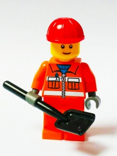 Lh538 LEGO HRANÁ MINIFIGURKA DĚLNÍK S LOPATOU