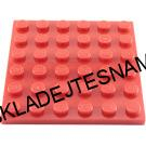 LH1430 LEGO HRANÝ DÍL PODLOŽKA DESTIČKA ČERVENÁ 6X6 NOPKŮ