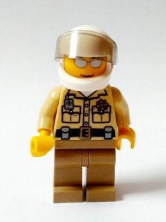 LH742 LEGO HRANÁ MINIFIGURKA CITY POLICISTA V BÍLÉ HELM+