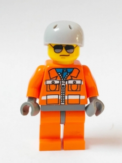 LH773 LEGO HRANÁ MINIFIGU CITY ORANŽOVÝ MUŽ V HELMĚ