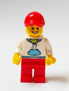 LH790 LEGO HRANÁ MINIFIGURKA KLUK PIHOVATÝ ČERVENÁ KŠILTOVKA