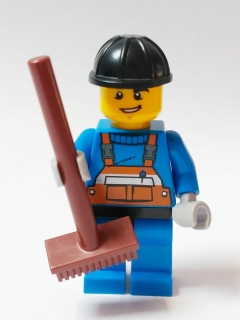 LH867 LEGO HRANÁ MINIFIGURKA DĚLNÍK S KOŠTĚTEM
