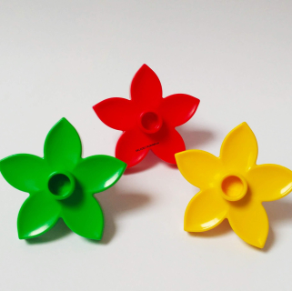 H433 DUPLO HRANÝ DÍL TŘI KVĚTY ŽLUTÁ ČERVENÁ ZELENÁ