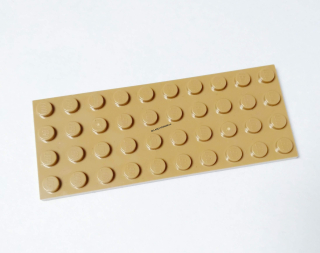 LH1492 LEGO HRANÁ PODLOŽKA DESTIČKA TMAVŠÍ BÉŽOVÁ 4X10