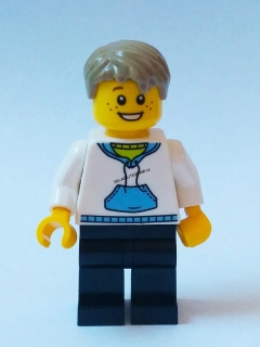 LH910 LEGO HRANÁ MINIFIGURKA MUŽ V BÍLÉ MIKINĚ