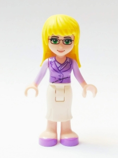LN1959 NOVÁ MINIFIGURKA FRIENDS BLOND S BRÝLEMI VE FIALOVÉM SAKU