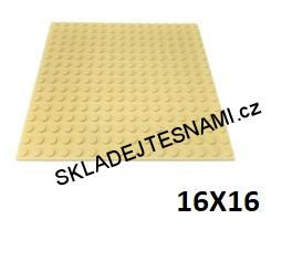 LH1610 LEGO HRANÁ PODLOŽKA BÉŽOVÁ 16X16 NOPKŮ