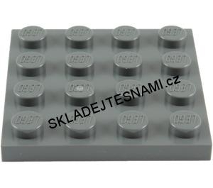 LH1655 LEGO HRANÁ DESTIČKA ŠEDÁ SVĚTLÁ 4X4 NOPKY