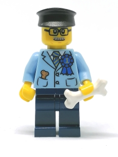 LH1563 HRANÁ MINIFIGURKA VYSTAVOVATEL PSŮ S KOSTÍ