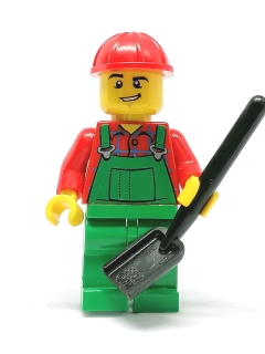 LH1583 HRANÁ MINIFIGURKA DĚLNÍK S LOPATOU