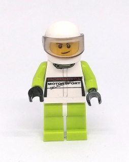 LH1883 HRANÁ LEGO MINIFIGURKA ZÁVODNÍK ŘIDIČ MUŽ V HELMĚ