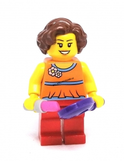LH1913 HRANÁ LEGO MINIFIGURKA ŽENA S RTĚNKOU A ZRCÁTKEM