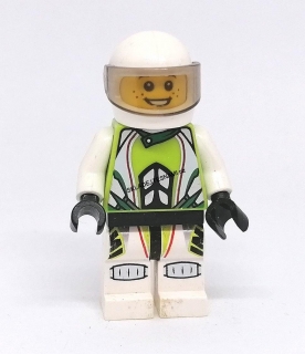 LH2001 HRANÁ LEGO MINIFIGURKA MUŽ ZÁVODNÍK V HELMĚ