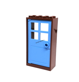 LH1848 LEGO HRANÉ SVĚTLE MODRÉ DVEŘE HNĚDÝ RÁM