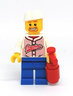LH2142 HRANÁ LEGO MINIFIGURKA MUŽ KUCHAŘ PRODAVAČ PÁRKŮ S KEČUPEM