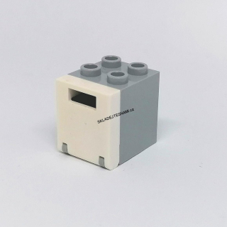 LH1911 LEGO HRANÁ ŠEDÁ SKŘÍŇKA BÍLÉ DVEŘE