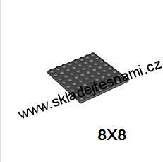 LH1065 LEGO HRANÁ PODLOŽKA DESTIČKA ŠEDÁ 8X8 NOPKŮ